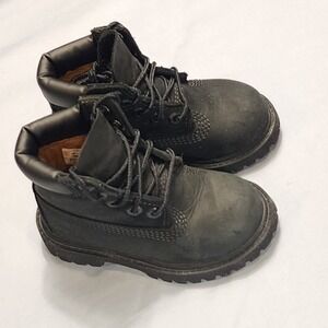 Timberland Premium Waterproof Toddler Boys Size 6 Black Leather Boots 12807
